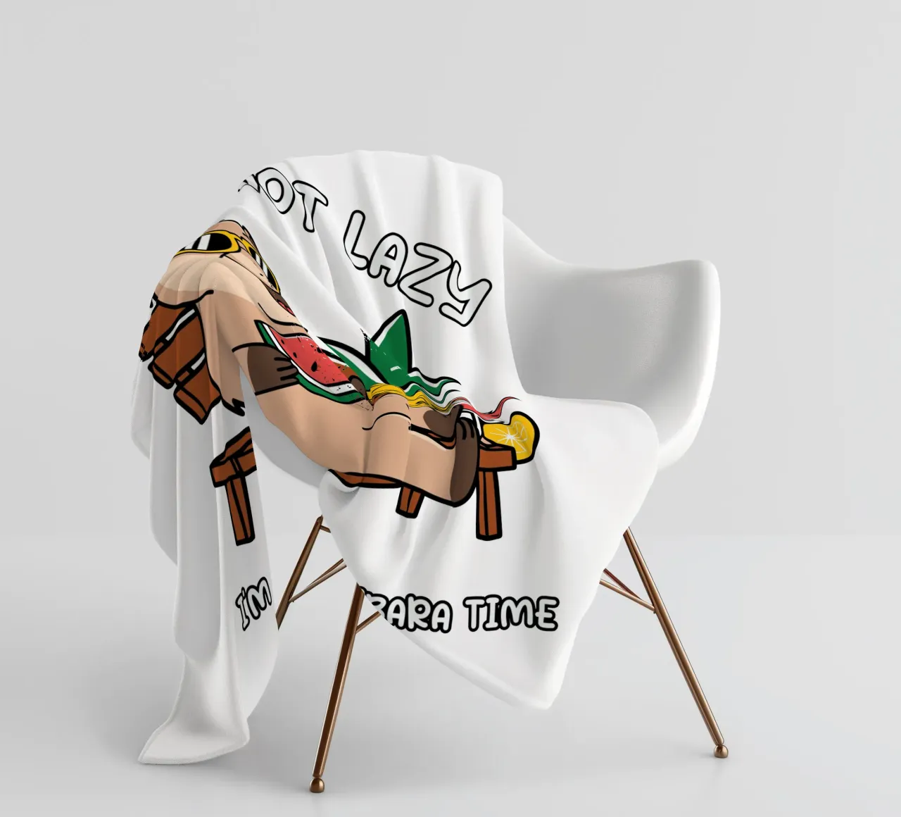 I'M NOT LAZY. I'M JUST ON CAPYBARA TIME Fleecedecke von edsonramosart