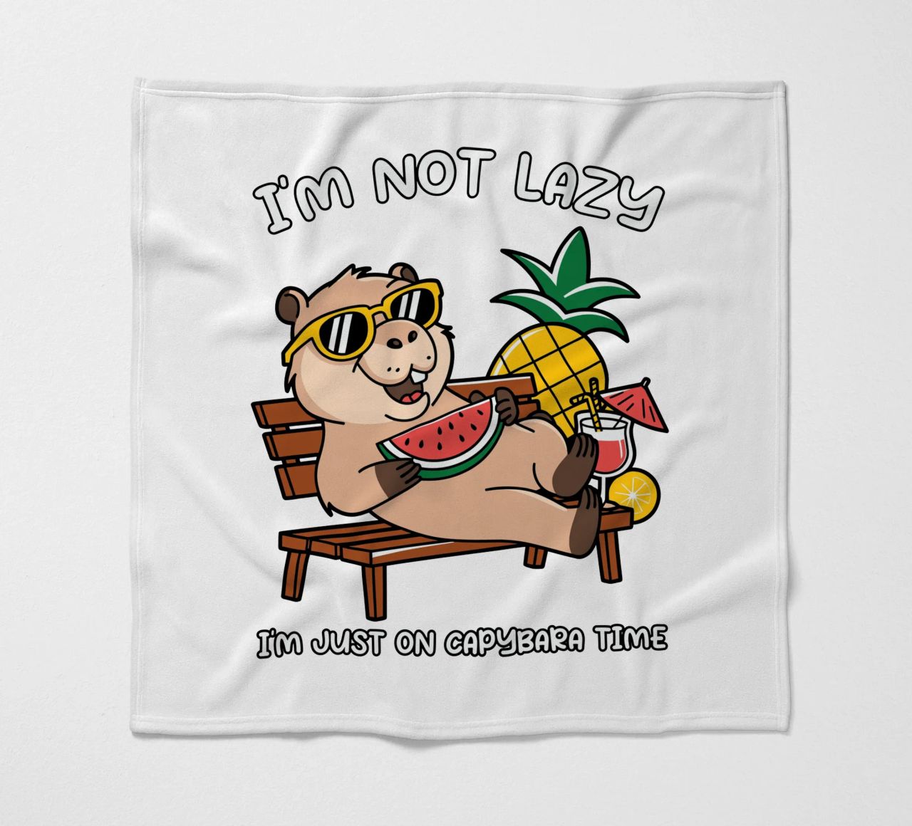 I'M NOT LAZY. I'M JUST ON CAPYBARA TIME coperta in pile da edsonramosart