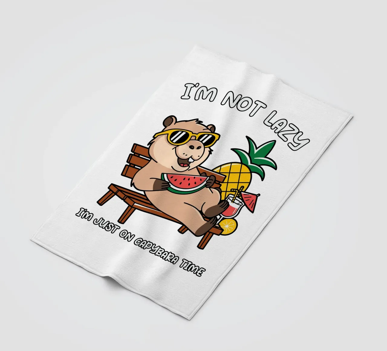I'M NOT LAZY. I'M JUST ON CAPYBARA TIME Fleecedecke von edsonramosart