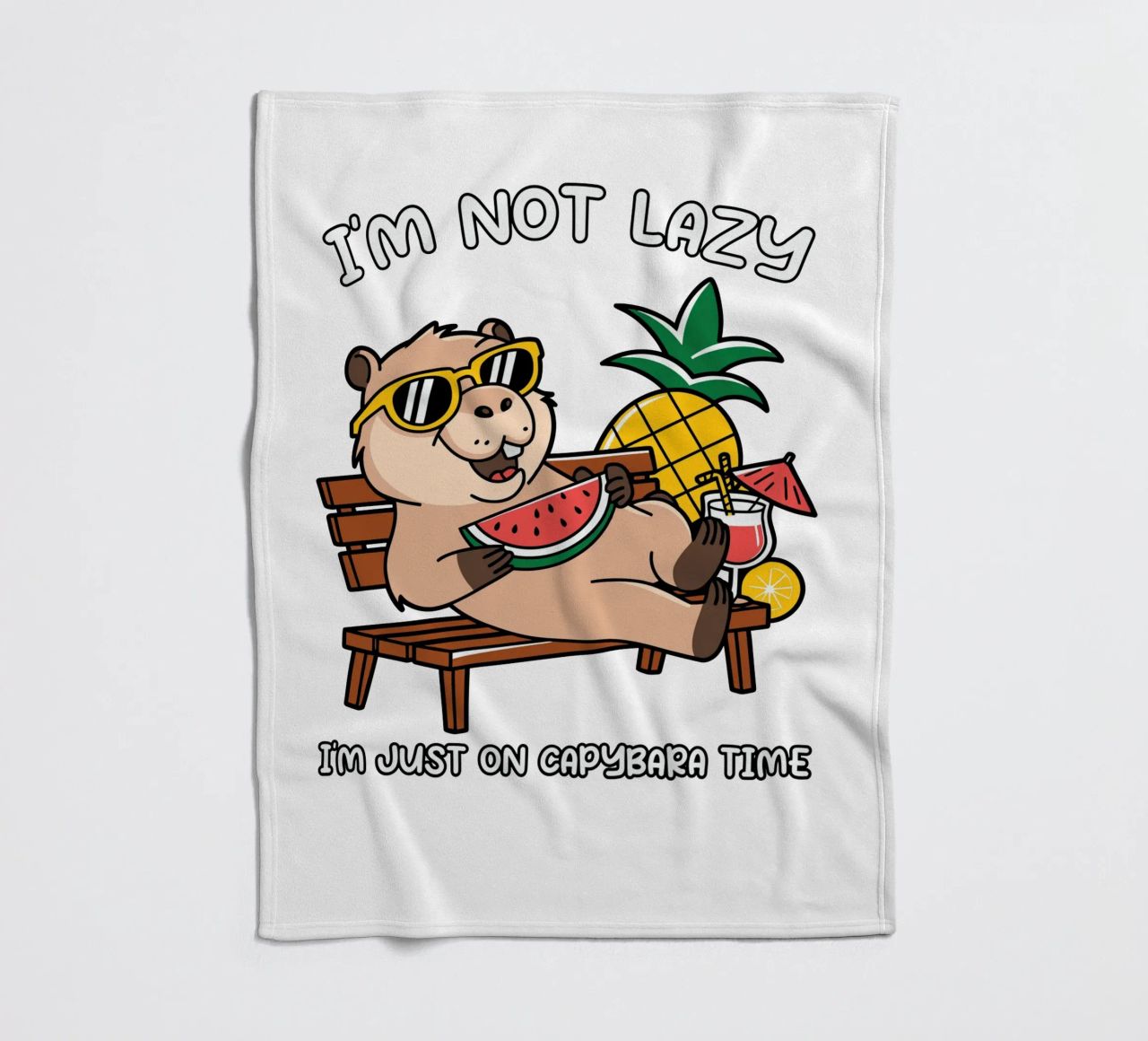 I'M NOT LAZY. I'M JUST ON CAPYBARA TIME coperta in pile da edsonramosart