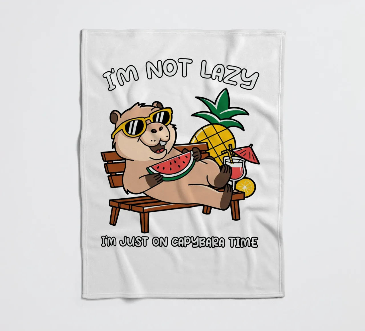 I'M NOT LAZY. I'M JUST ON CAPYBARA TIME Fleecedecke von edsonramosart