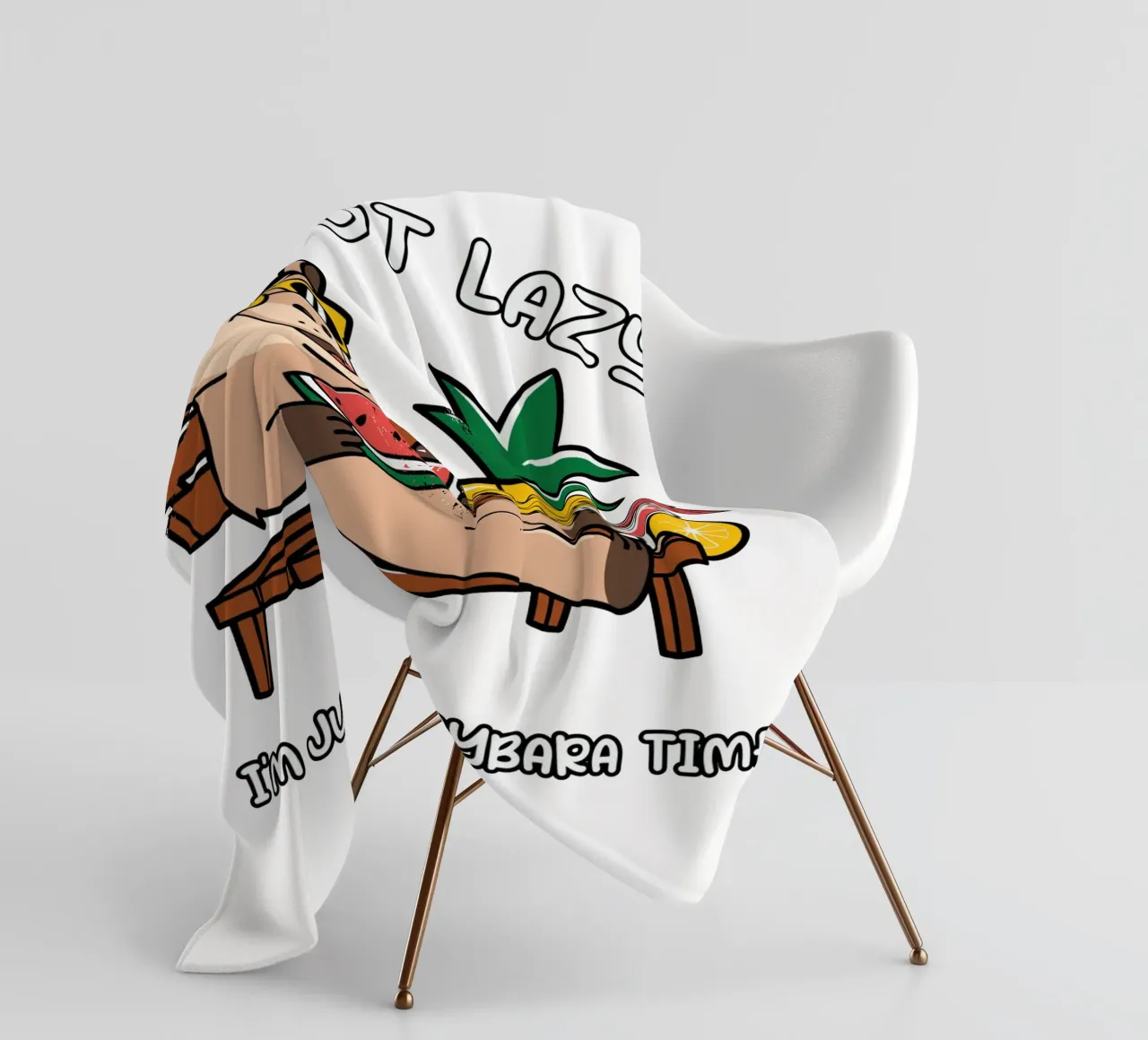 I'M NOT LAZY. I'M JUST ON CAPYBARA TIME Fleecedecke von edsonramosart
