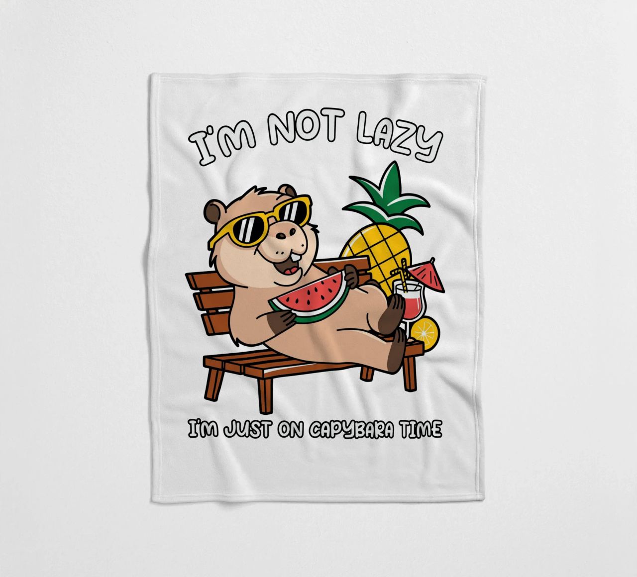 I'M NOT LAZY. I'M JUST ON CAPYBARA TIME coperta in pile da edsonramosart