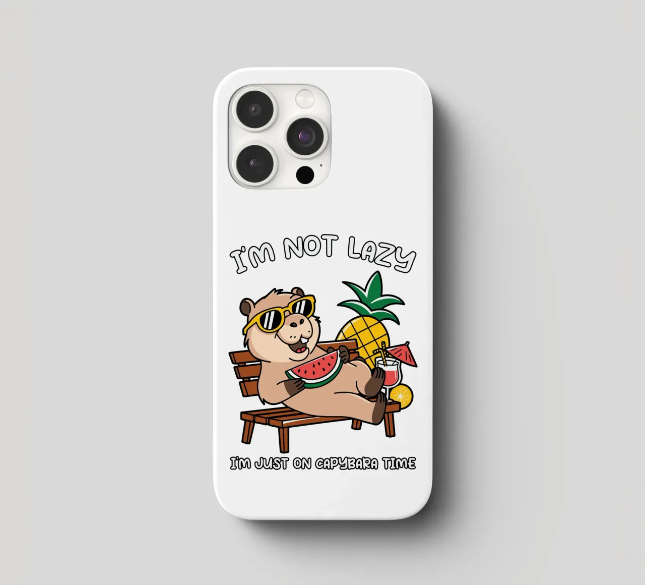 I'M NOT LAZY. I'M JUST ON CAPYBARA TIME iPhone Hülle von edsonramosart
