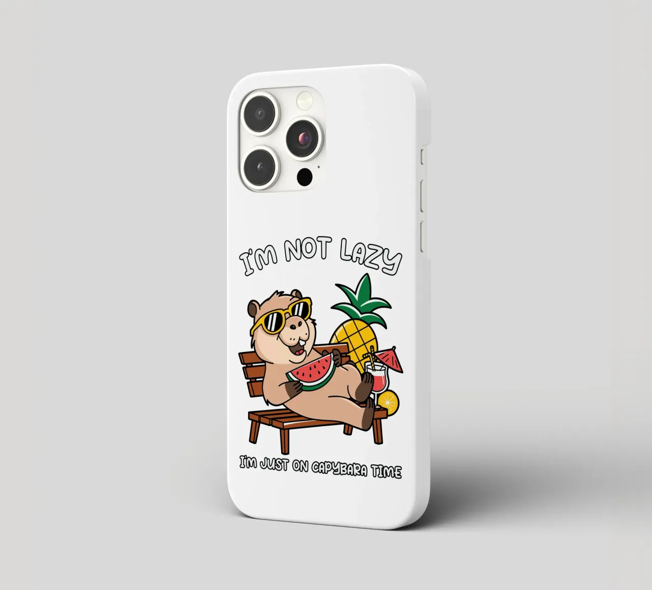 I'M NOT LAZY. I'M JUST ON CAPYBARA TIME iPhone Hülle von edsonramosart