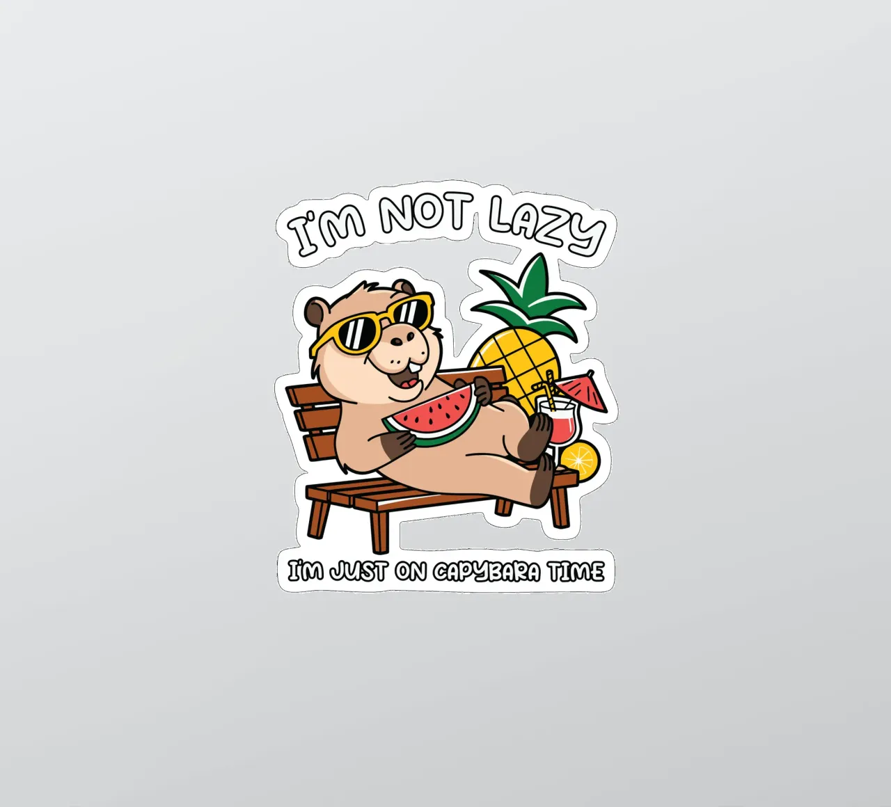 I'M NOT LAZY. I'M JUST ON CAPYBARA TIME Sticker von edsonramosart
