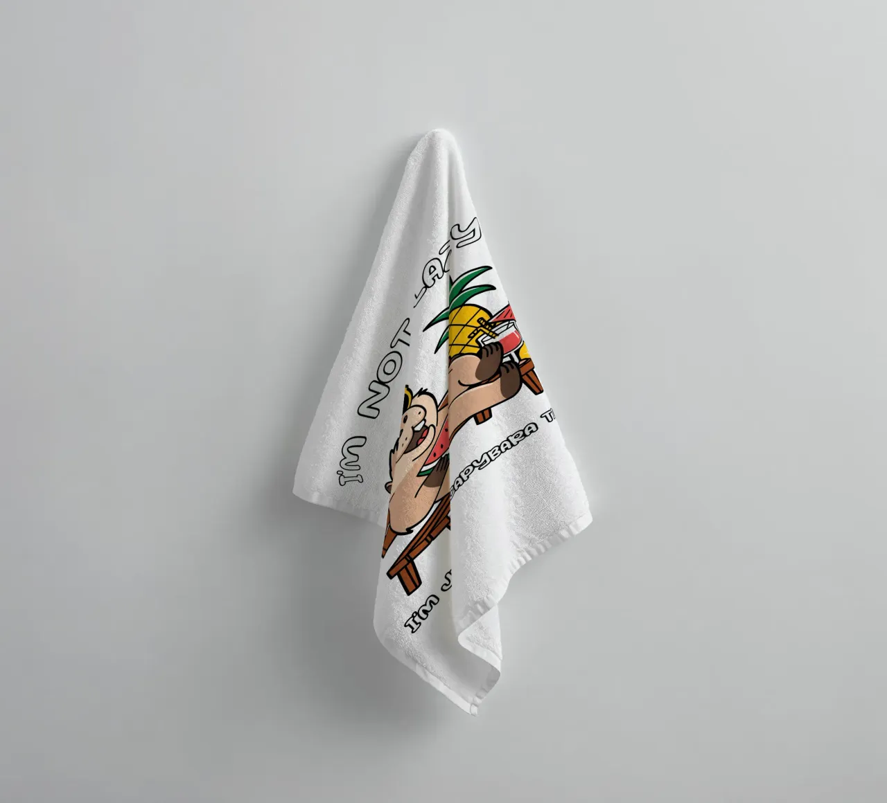 I'M NOT LAZY. I'M JUST ON CAPYBARA TIME serviette de bain de edsonramosart