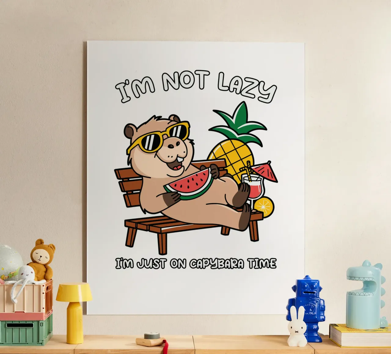I'M NOT LAZY. I'M JUST ON CAPYBARA TIME plexiglass da edsonramosart