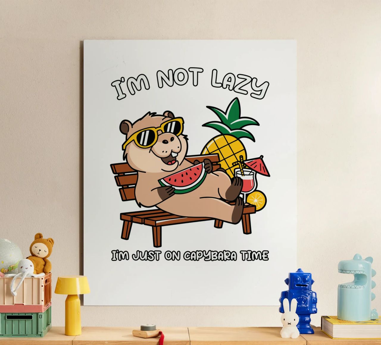 I'M NOT LAZY. I'M JUST ON CAPYBARA TIME alu-dibond by edsonramosart