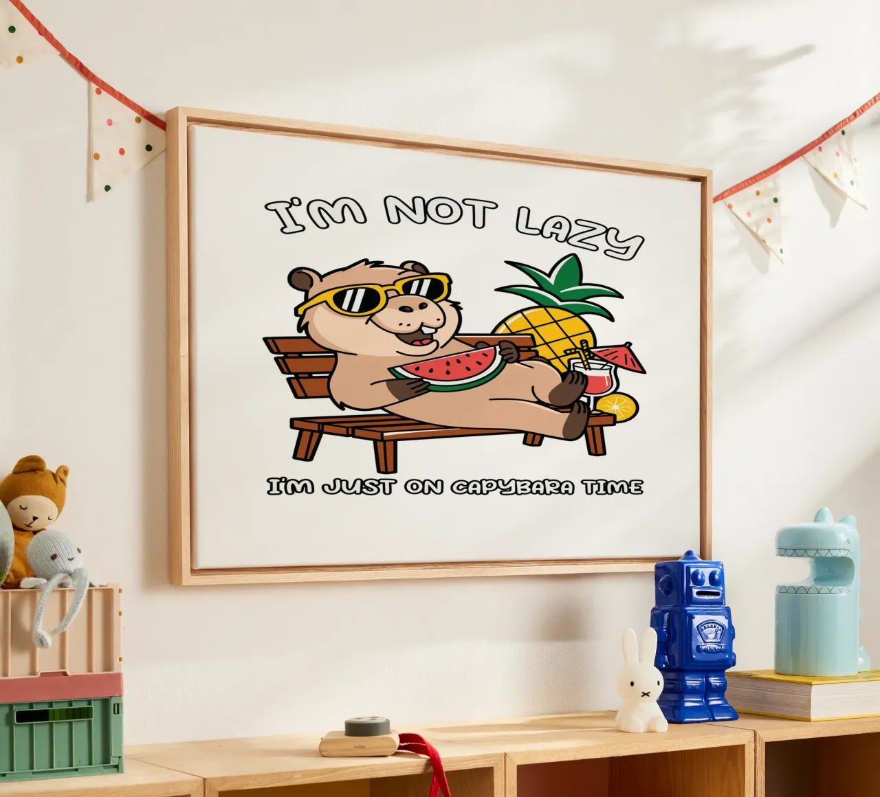I'M NOT LAZY. I'M JUST ON CAPYBARA TIME toile de edsonramosart