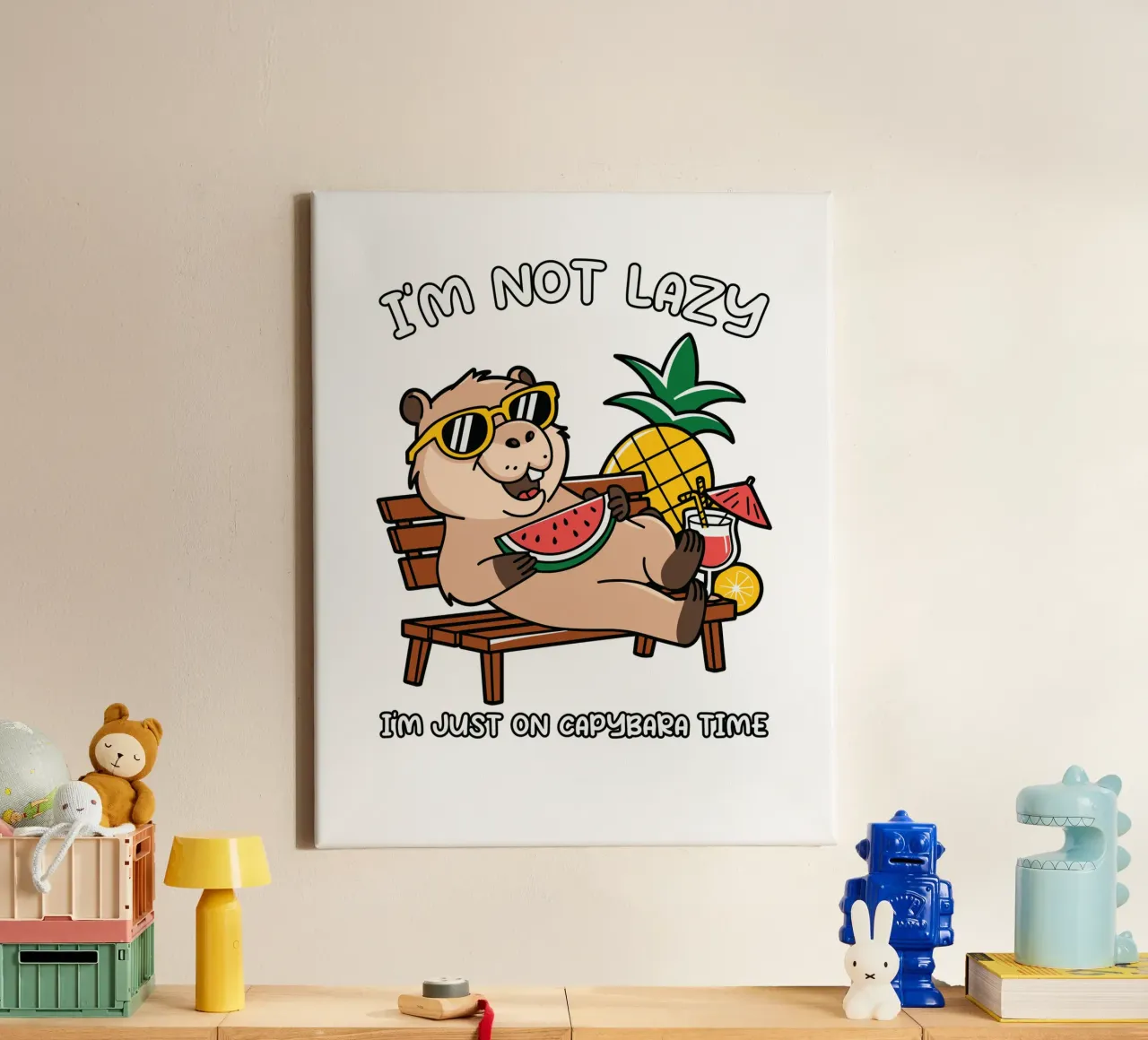 I'M NOT LAZY. I'M JUST ON CAPYBARA TIME toile de edsonramosart