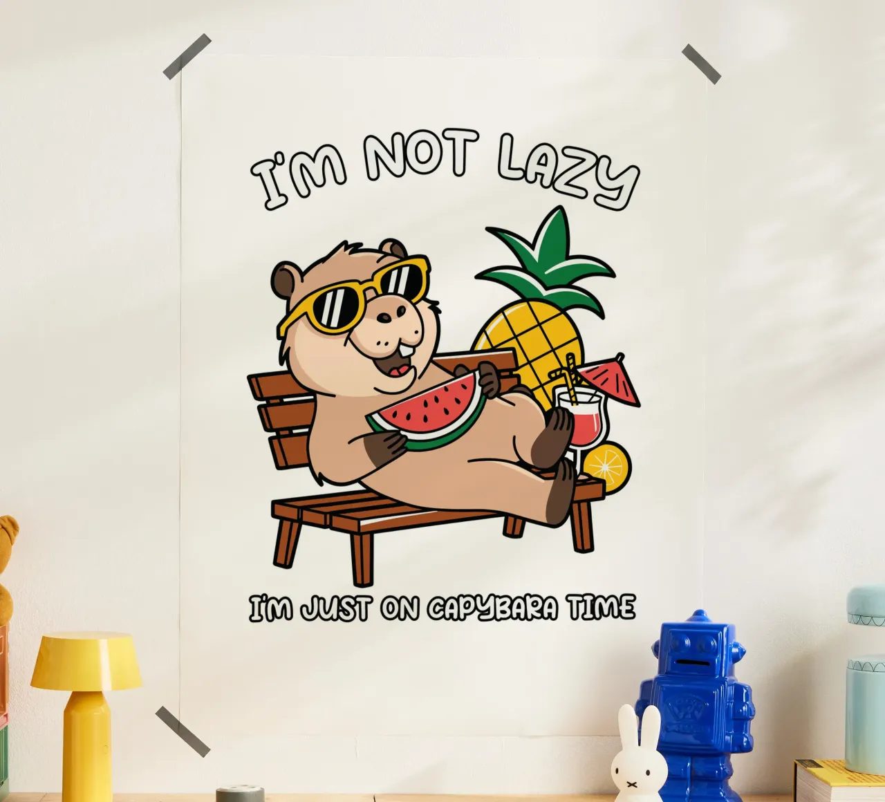 I'M NOT LAZY. I'M JUST ON CAPYBARA TIME Hahnemühle von edsonramosart