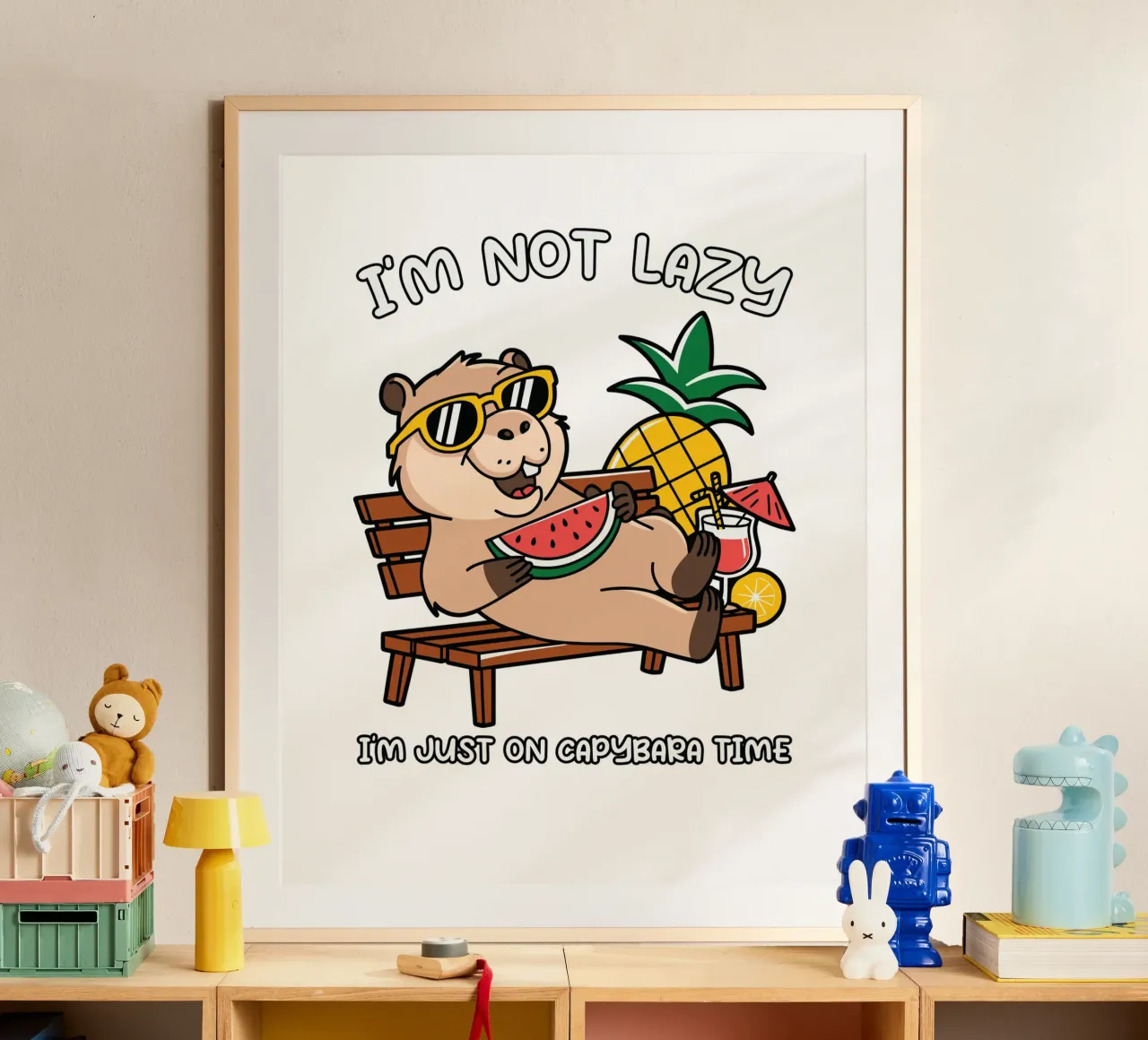 I'M NOT LAZY. I'M JUST ON CAPYBARA TIME poster de edsonramosart