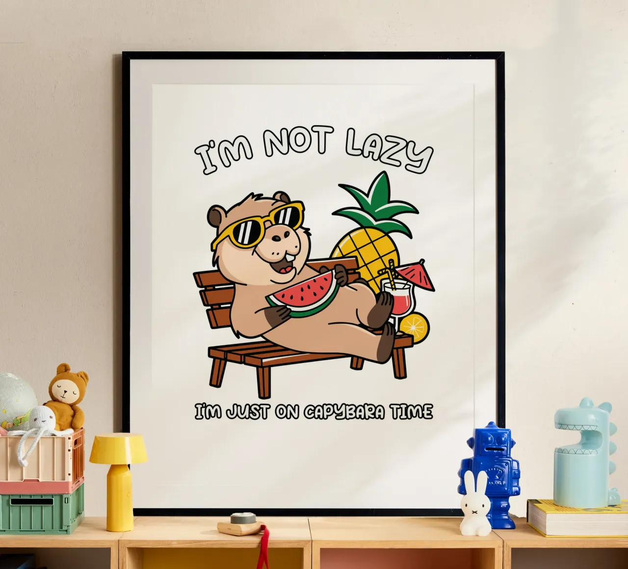I'M NOT LAZY. I'M JUST ON CAPYBARA TIME poster de edsonramosart