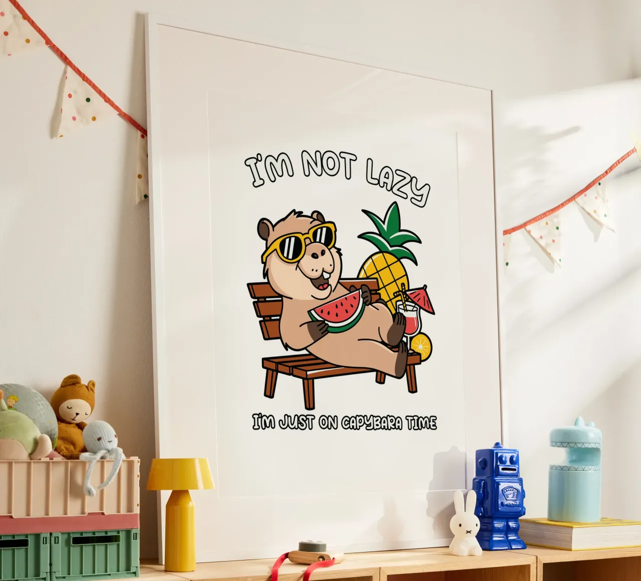 I'M NOT LAZY. I'M JUST ON CAPYBARA TIME poster de edsonramosart