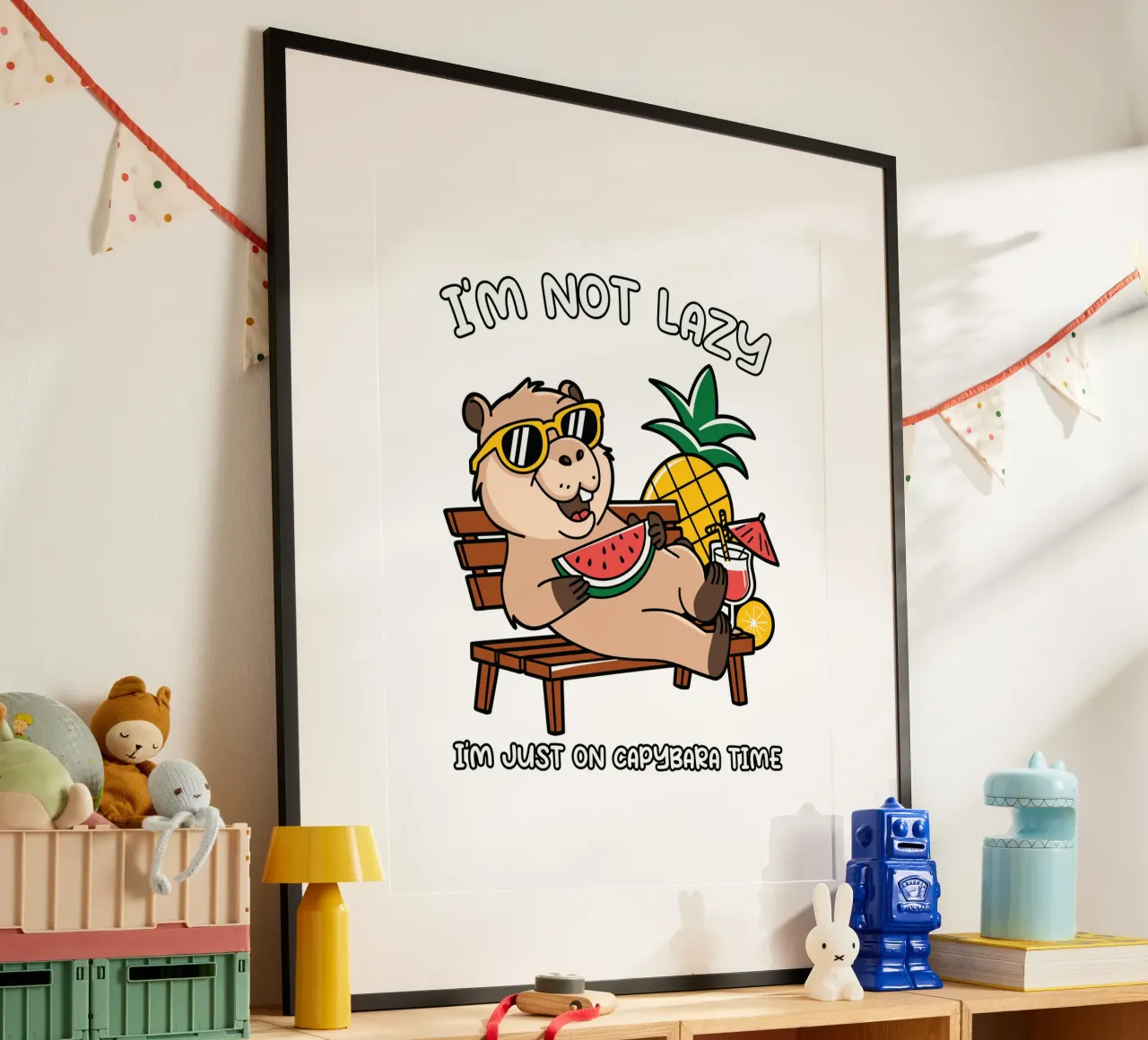 I'M NOT LAZY. I'M JUST ON CAPYBARA TIME poster de edsonramosart
