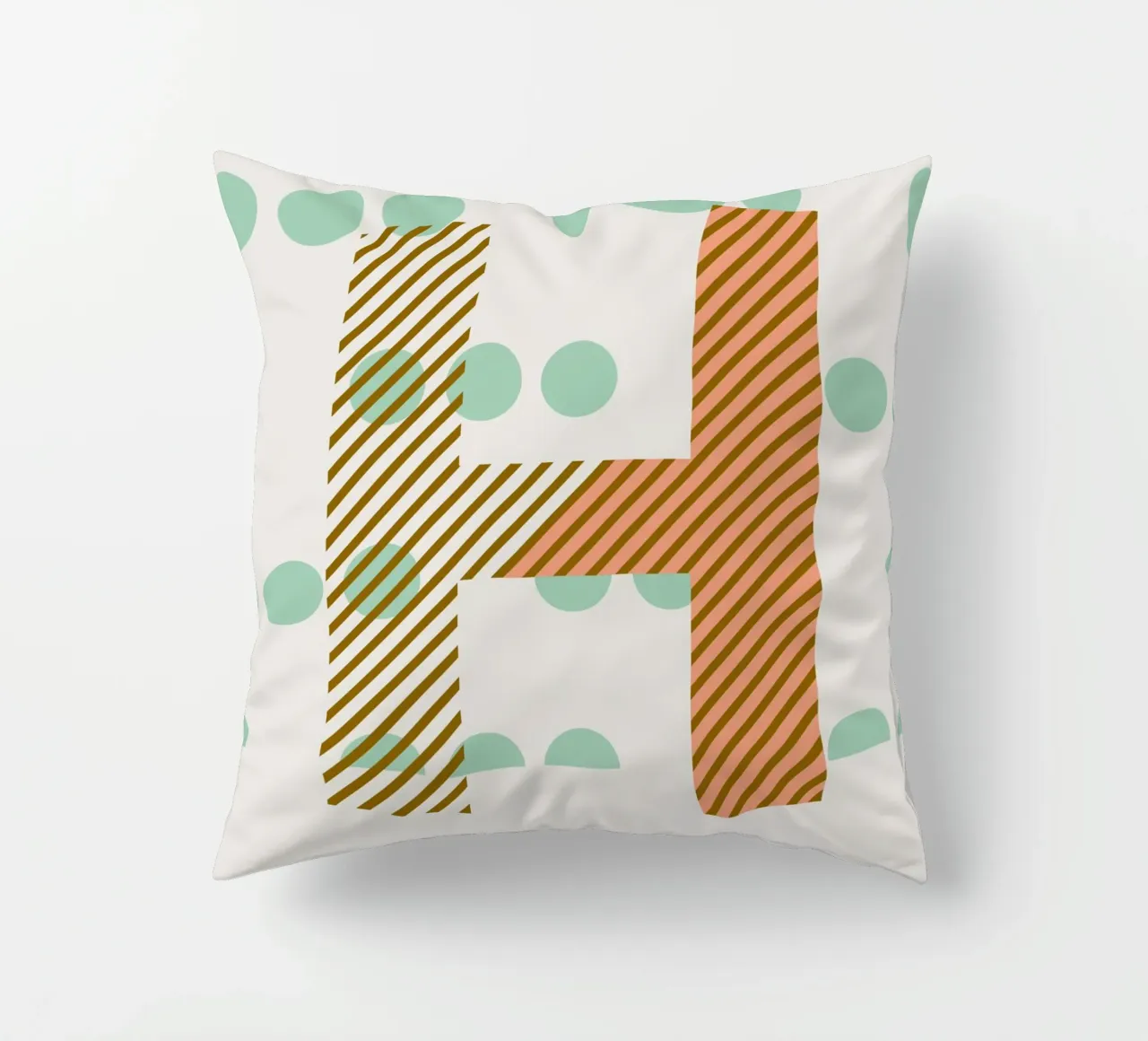 H Typeface Alphabet cuscino da lazydaypaper
