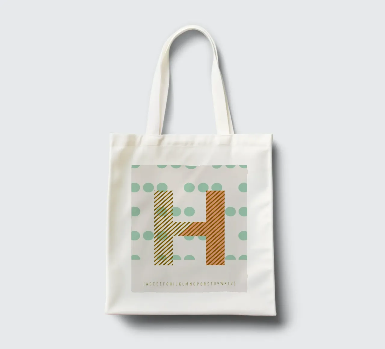 H Typeface Alphabet borsa in juta da lazydaypaper