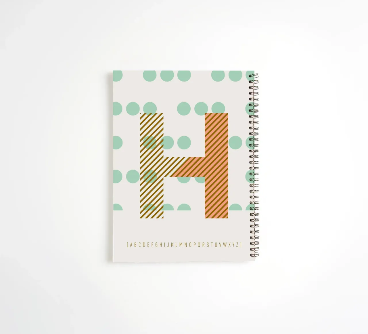 H Typeface Alphabet spiral notebook by lazydaypaper