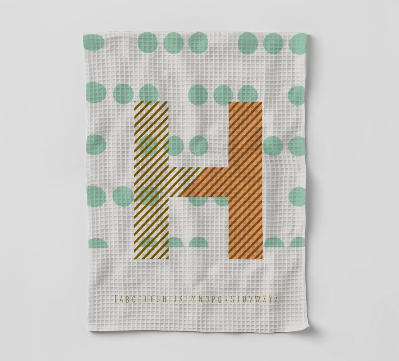 H Typeface Alphabet canovaccio da cucina da lazydaypaper