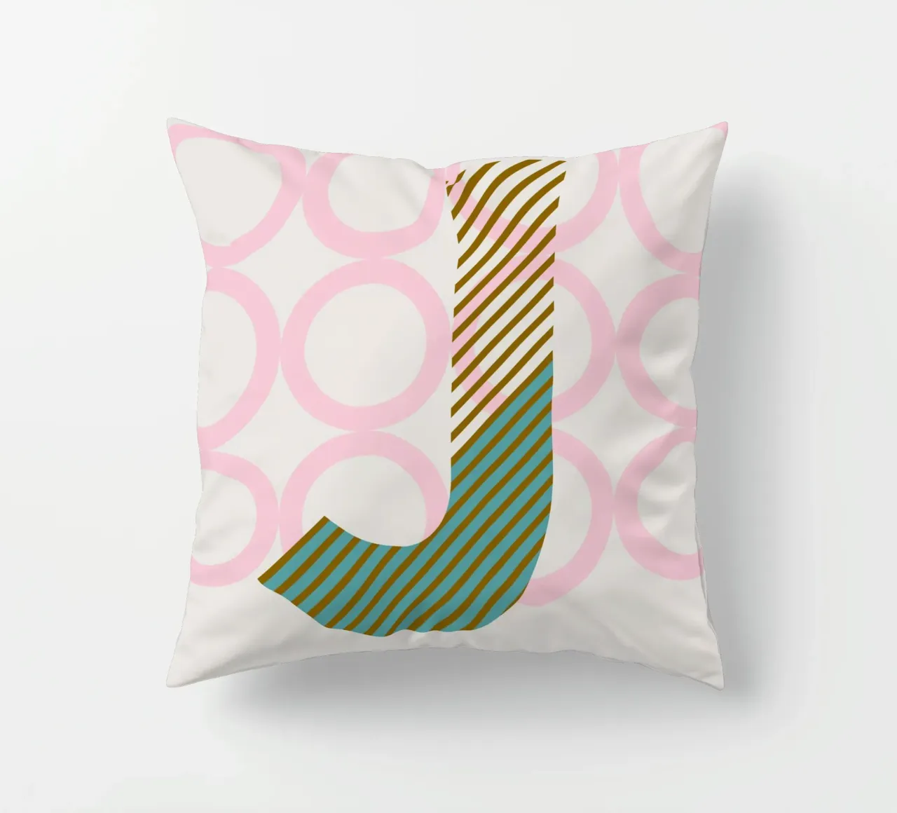 J Typeface Alphabet cuscino da lazydaypaper