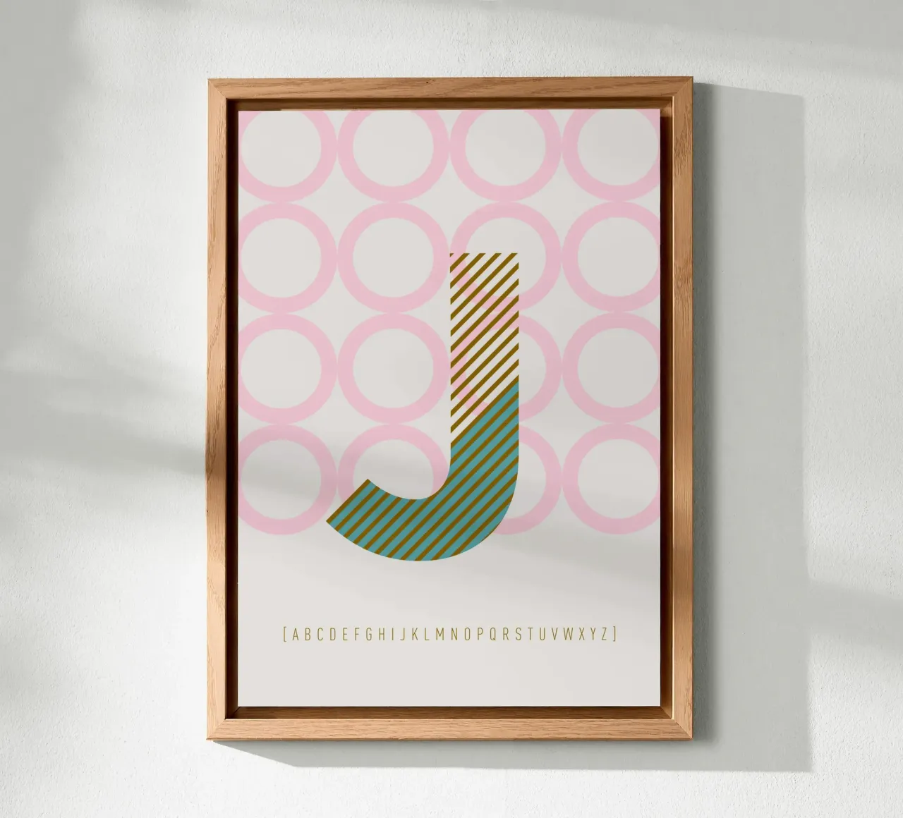 J Typeface Alphabet alluminio dibond da lazydaypaper