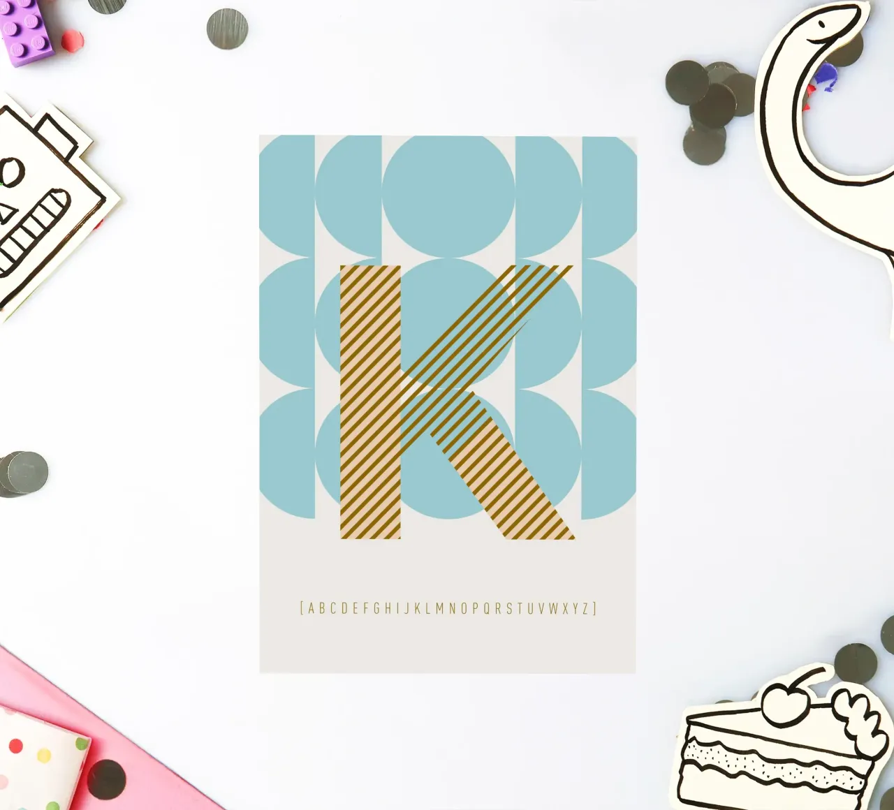 K Typeface Alphabet adesivo da lazydaypaper