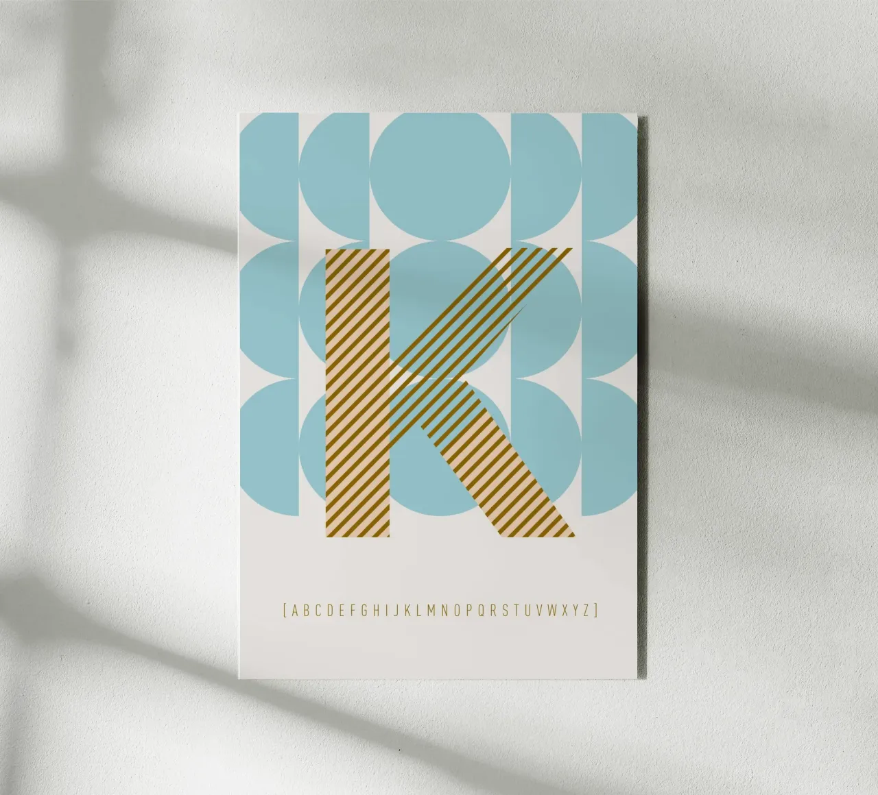 K Typeface Alphabet alluminio dibond da lazydaypaper