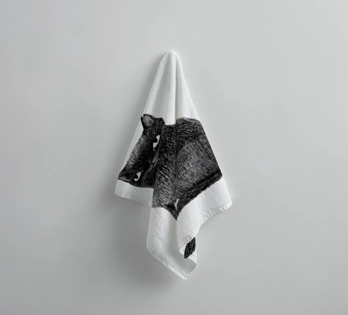 Black Cat badhanddoek van Sophie Corrigan