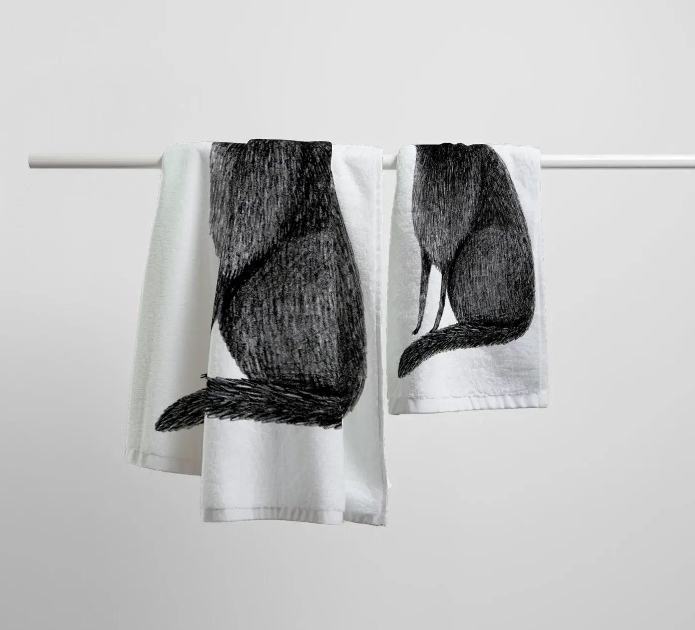 Black Cat badhanddoek van Sophie Corrigan