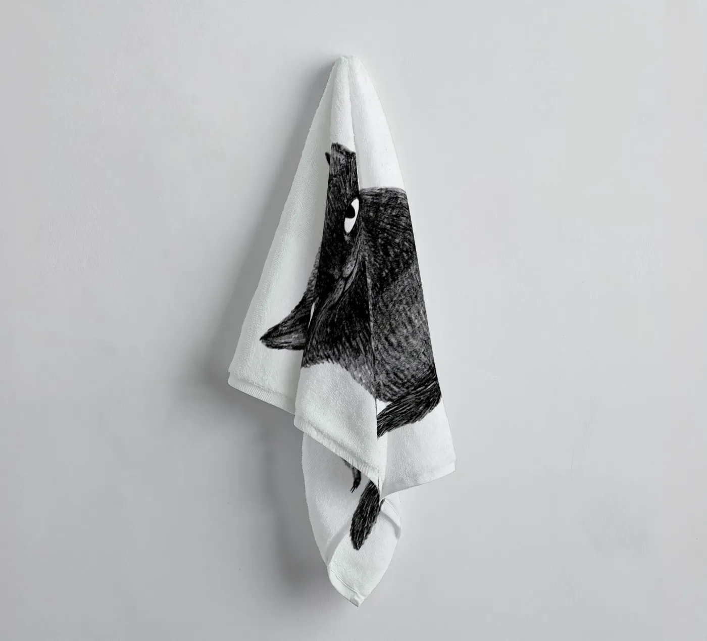 Black Cat badhanddoek van Sophie Corrigan
