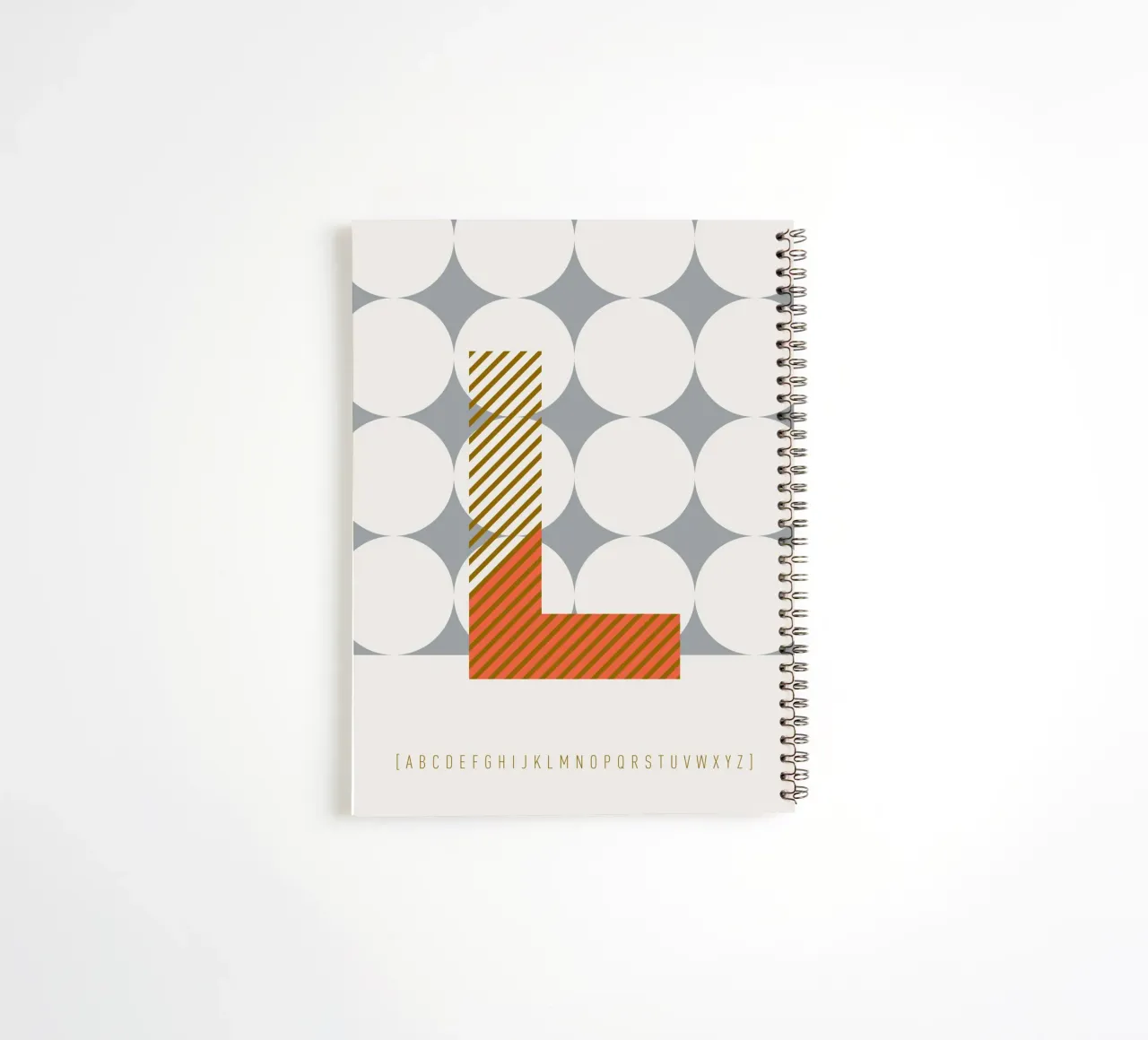 L Typeface Alphabet spiral notebook by lazydaypaper