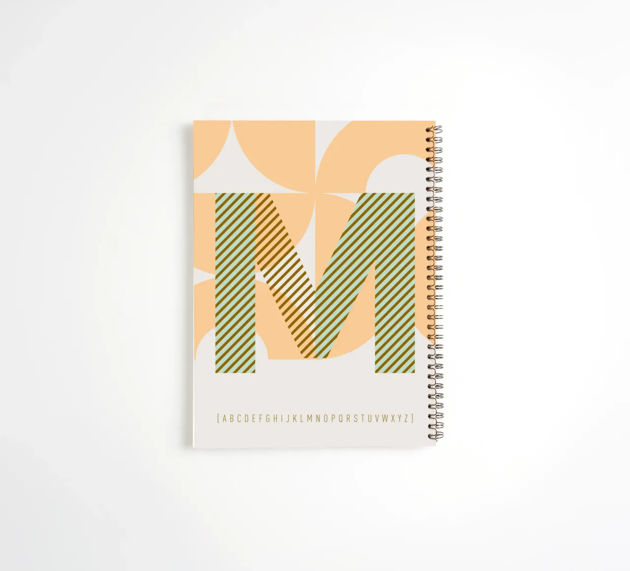 M Typeface Alphabet spiral notebook by lazydaypaper