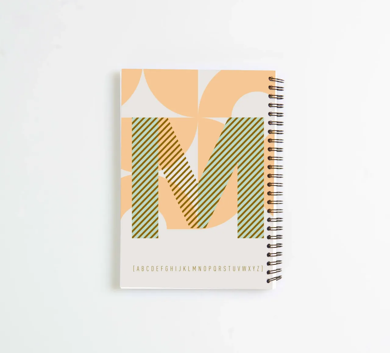 M Typeface Alphabet spiral notebook by lazydaypaper