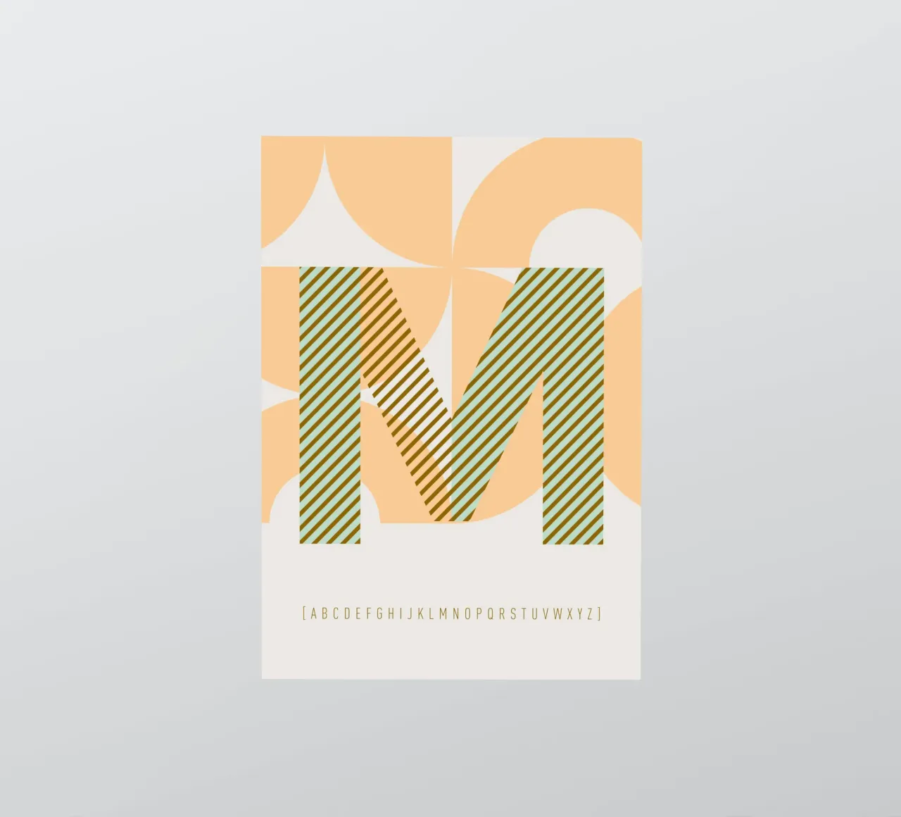 M Typeface Alphabet adesivo da lazydaypaper
