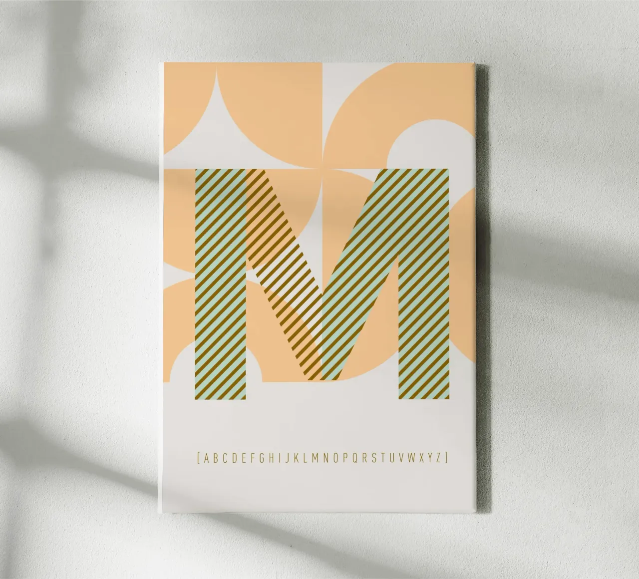 M Typeface Alphabet tela da lazydaypaper