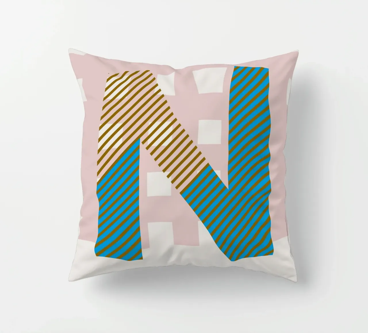 N Typeface Alphabet cuscino da lazydaypaper