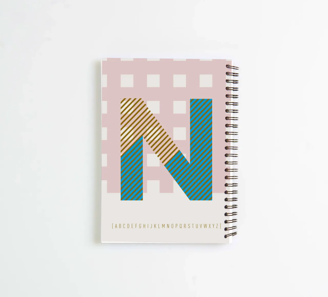 N Typeface Alphabet spiral notebook by lazydaypaper