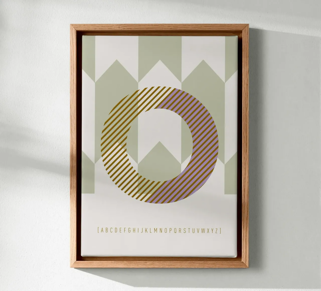 O Typeface Alphabet tela con Cornice a cassetta da lazydaypaper