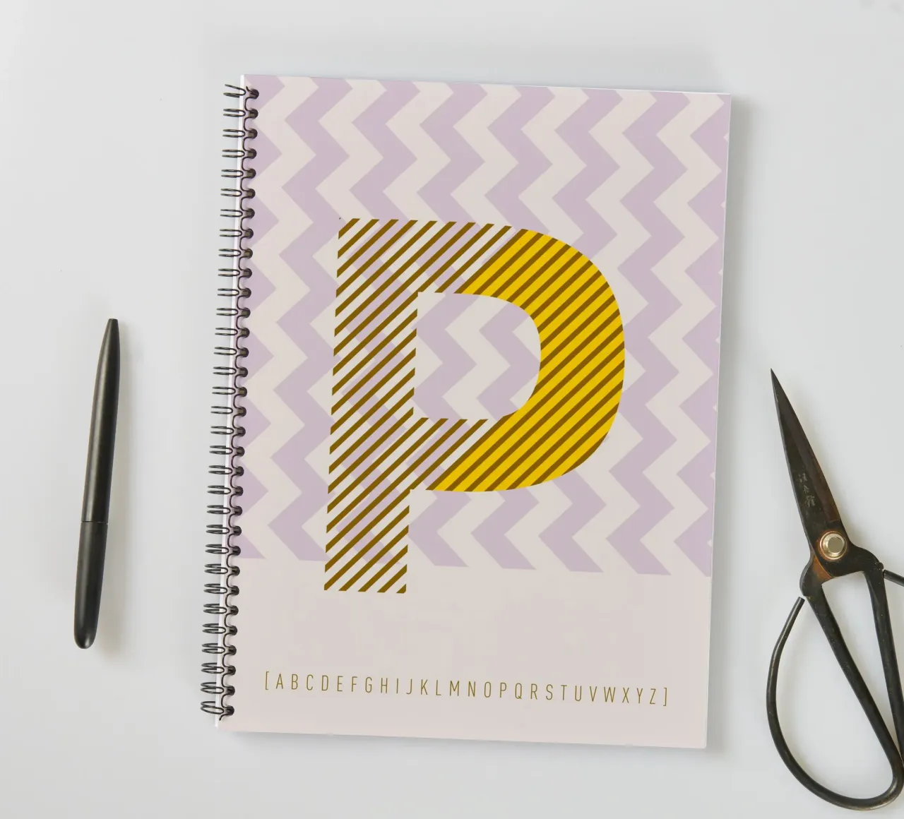 P Typeface Alphabet spiral notebook by lazydaypaper