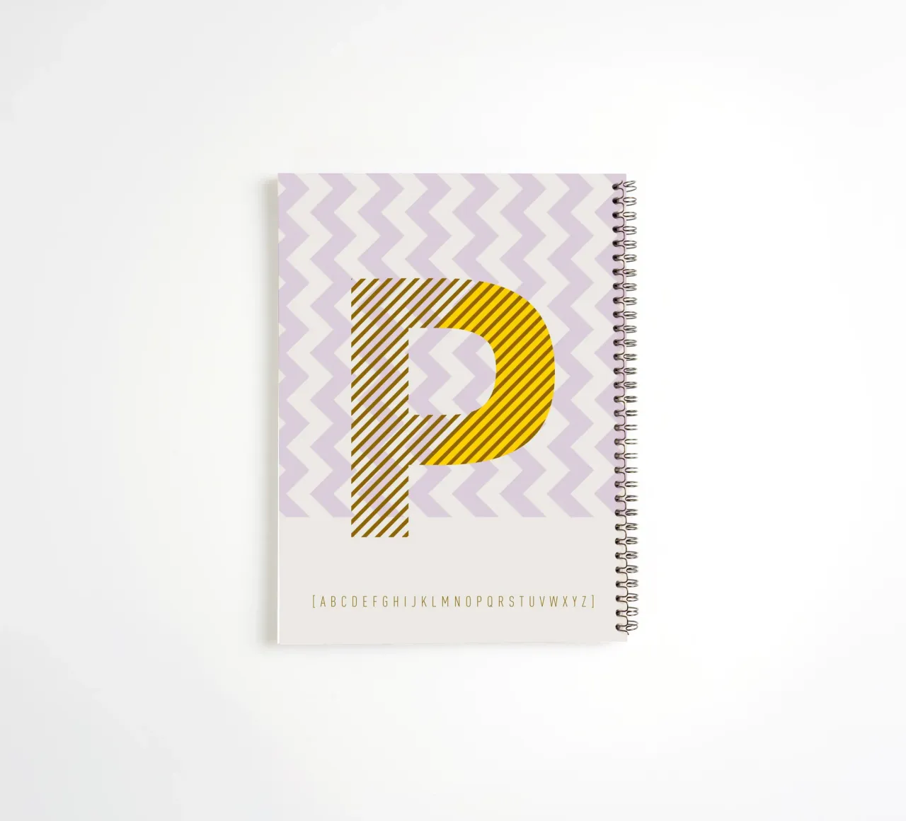 P Typeface Alphabet spiral notebook by lazydaypaper