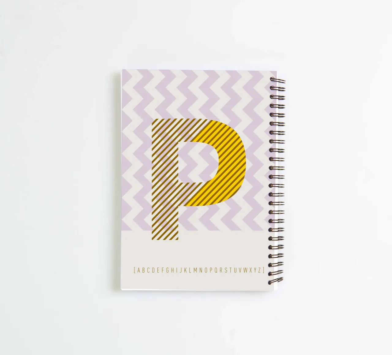 P Typeface Alphabet spiral notebook by lazydaypaper