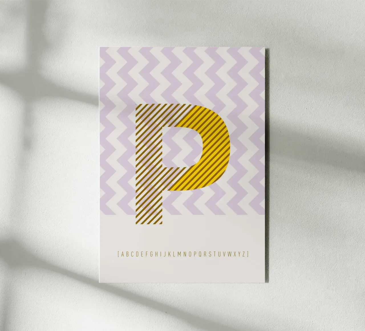 P Typeface Alphabet alluminio dibond da lazydaypaper
