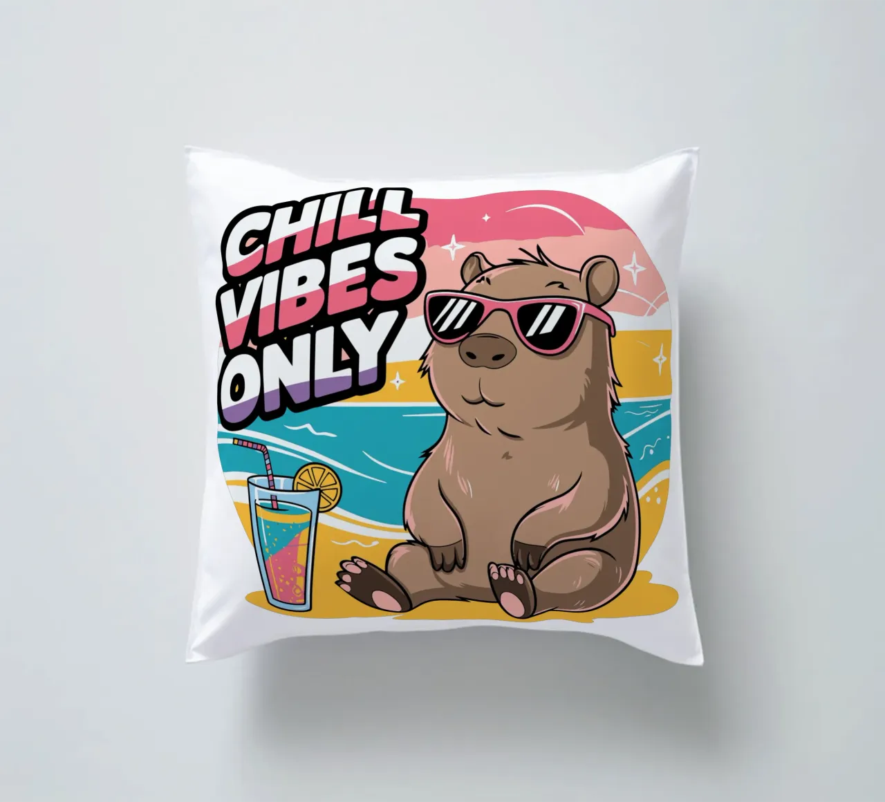 Chill Vibes Only decorative cushion by edsonramosart