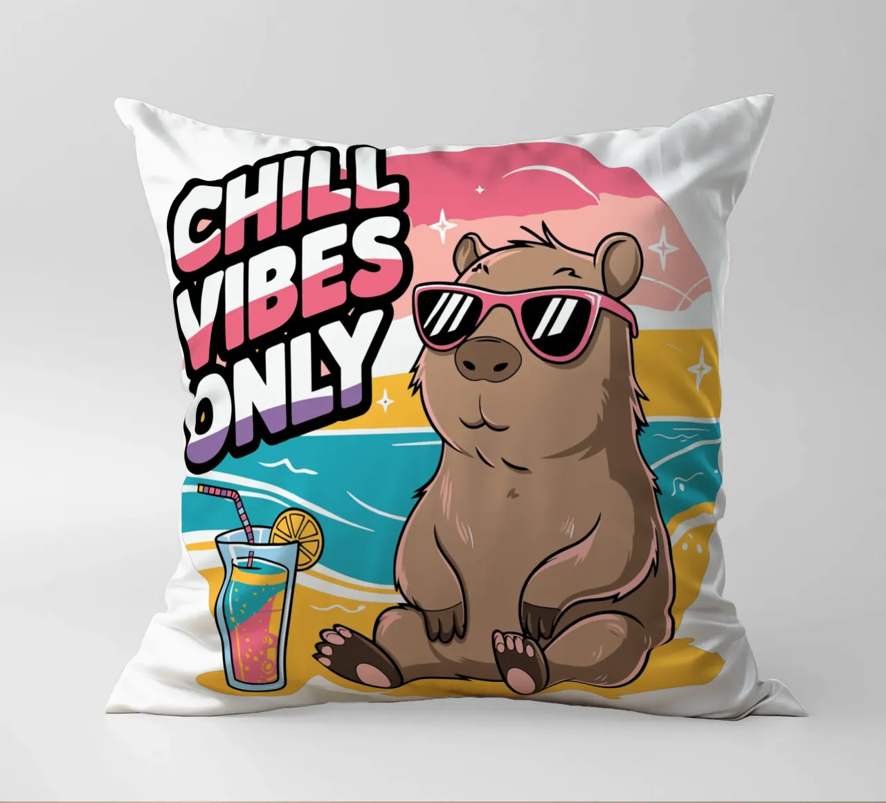 Chill Vibes Only decorative cushion by edsonramosart