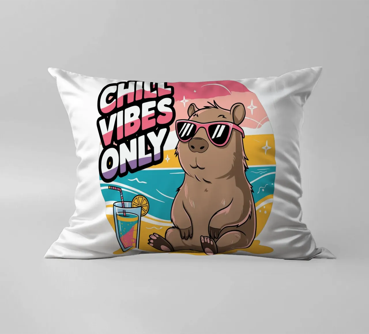 Chill Vibes Only decorative cushion by edsonramosart