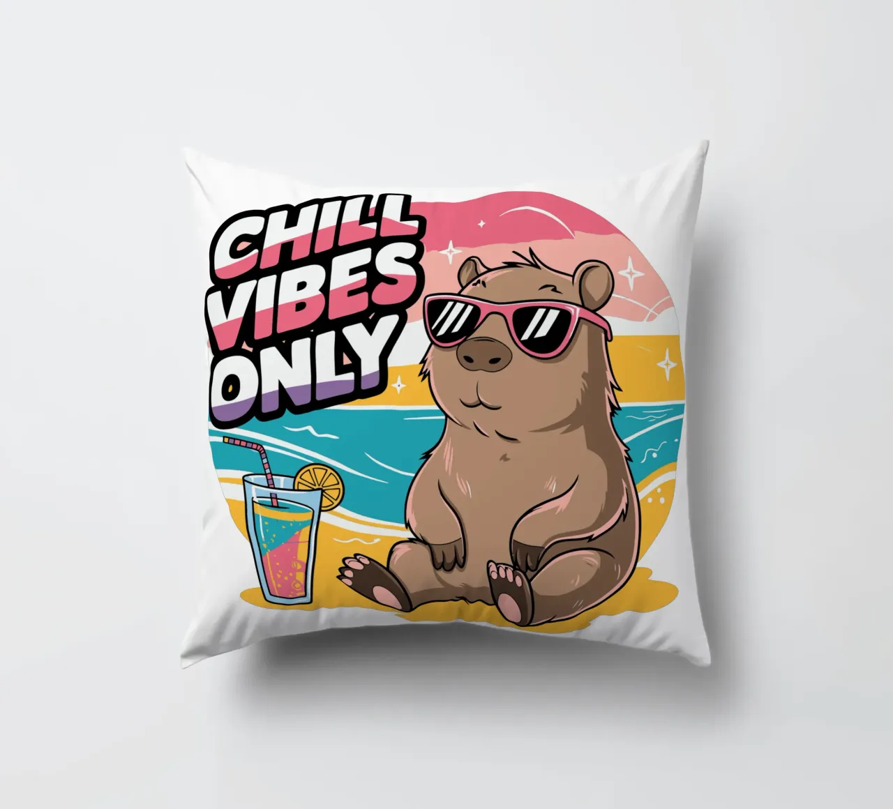 Chill Vibes Only decorative cushion by edsonramosart