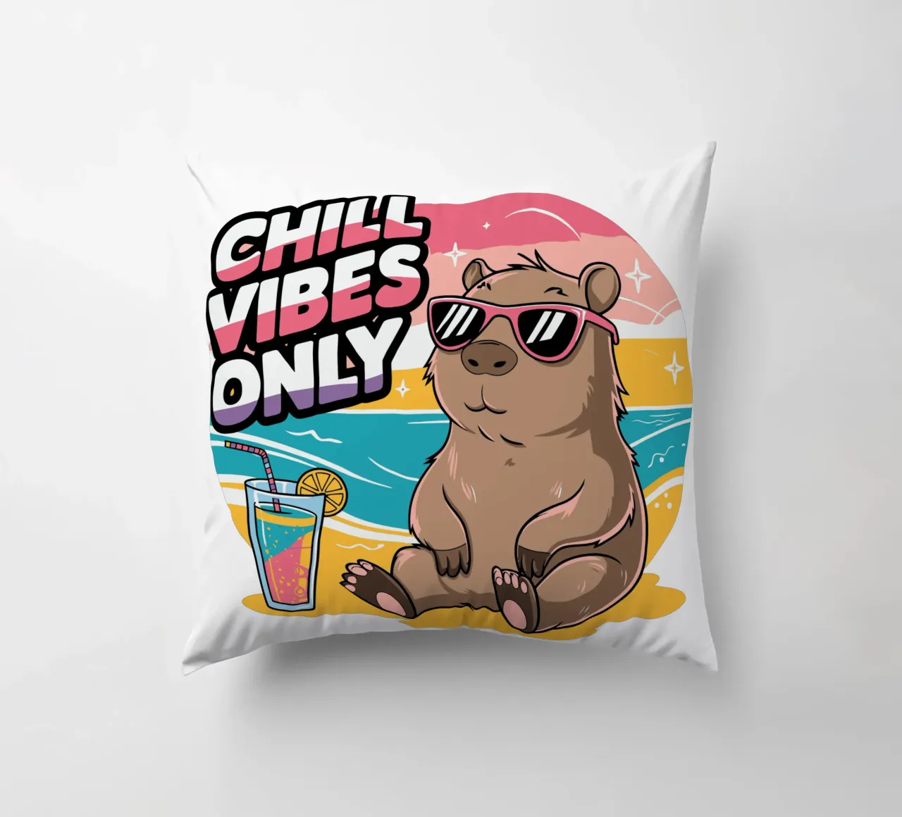 Chill Vibes Only decorative cushion by edsonramosart