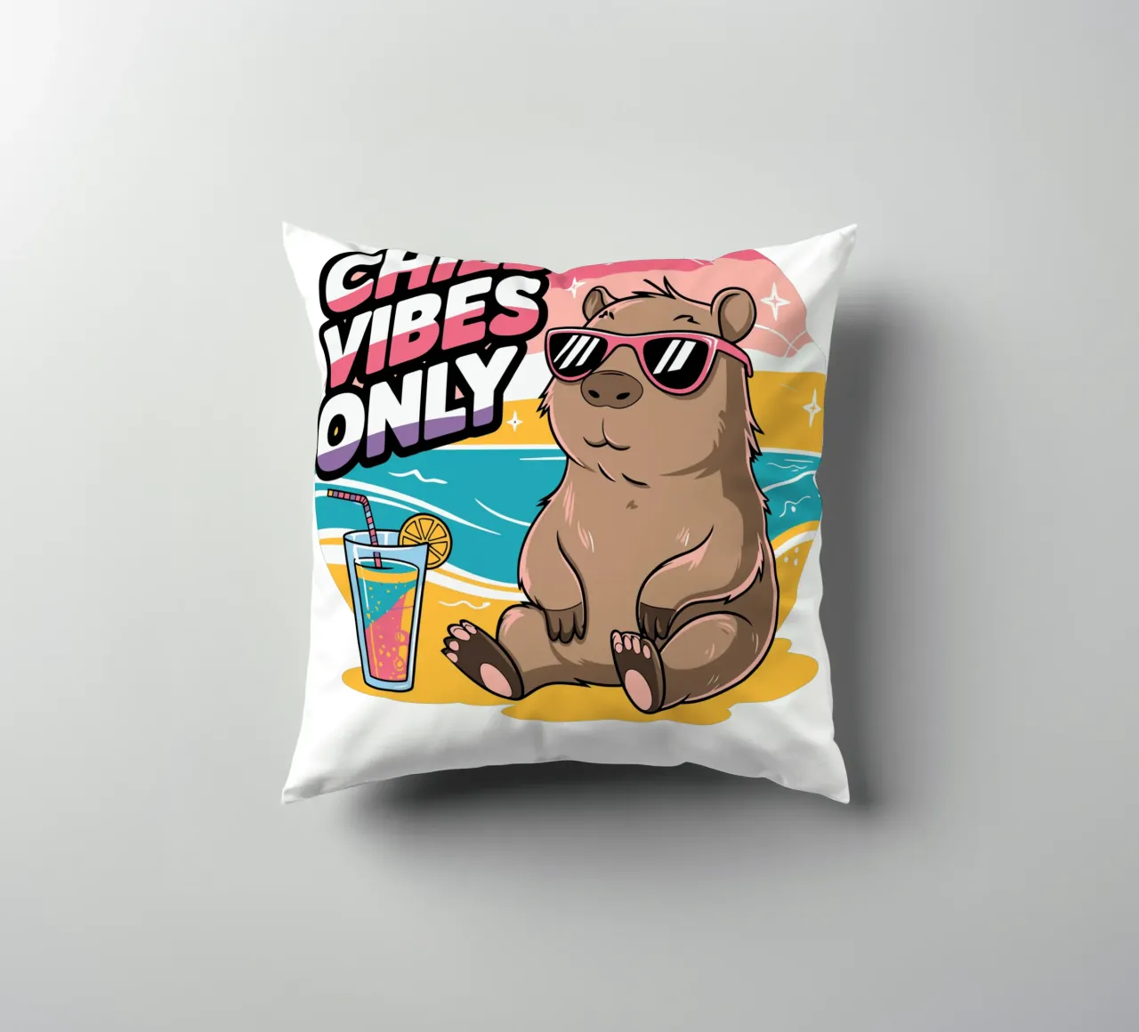 Chill Vibes Only decorative cushion by edsonramosart