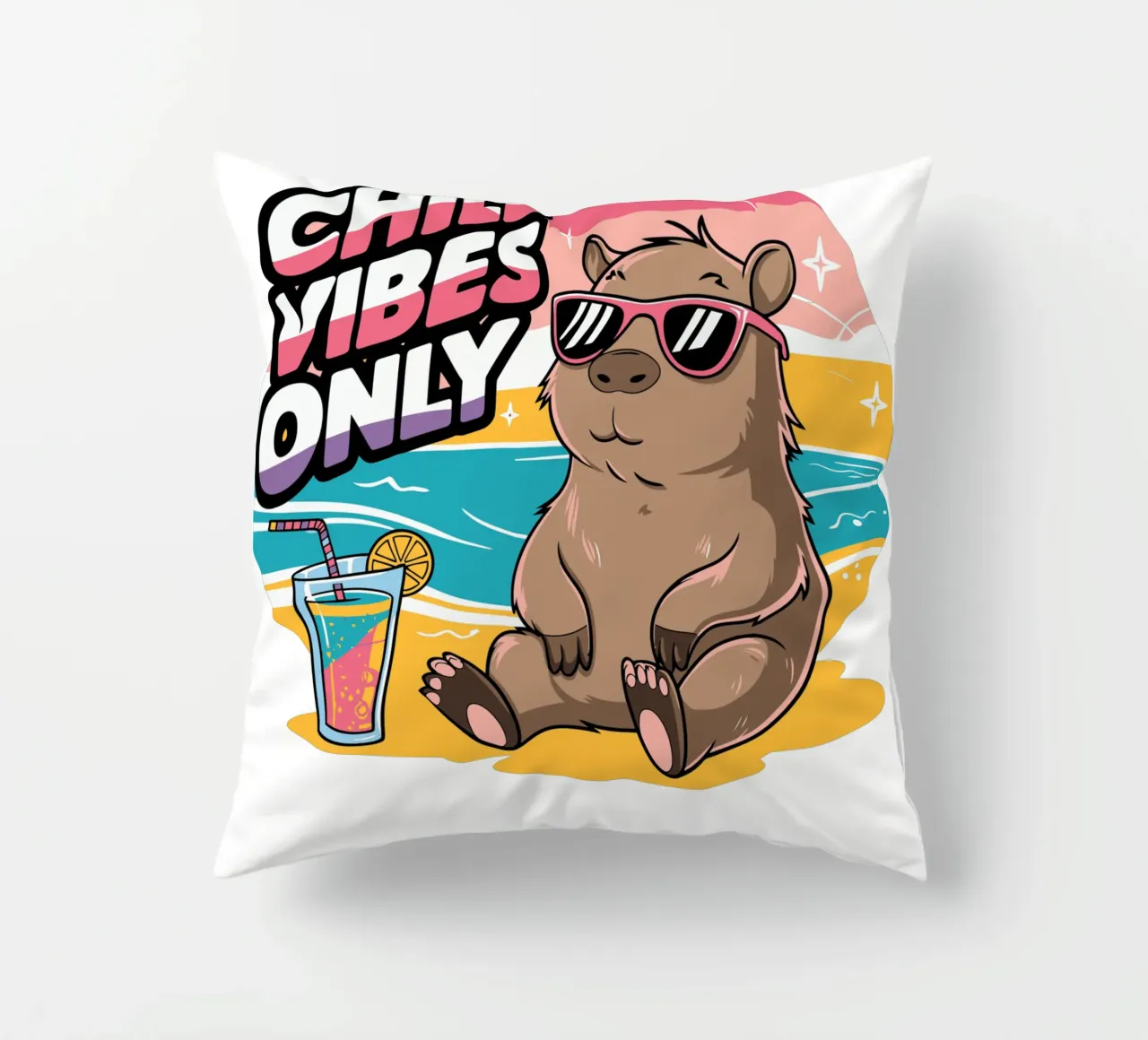 Chill Vibes Only decorative cushion by edsonramosart